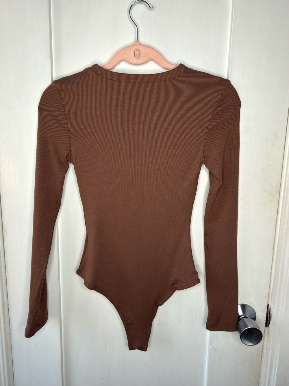 Women's Brown Long-Sleeve Bodysuit
